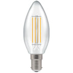 Crompton CLEAR 4000K, Cool White, 5w, 40w Equivalent Dimmable Filament LED Candle Bulb (470lm) - Luminosity Designs Ltd