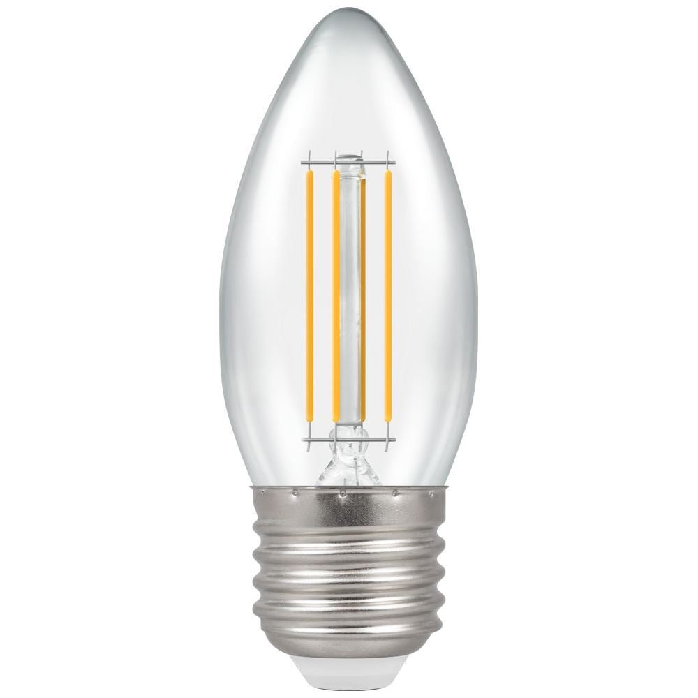 Crompton CLEAR 4000K, Cool White, 5w, 40w Equivalent Dimmable Filament LED Candle Bulb (470lm) - Luminosity Designs Ltd