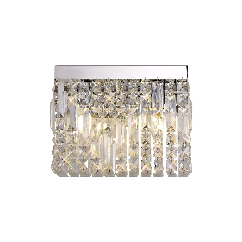 Luminosity Designs - Cruise Crystal 29x13cm Rectangular Small Wall Lamp, 2 Light E14 - Luminosity Designs Ltd
