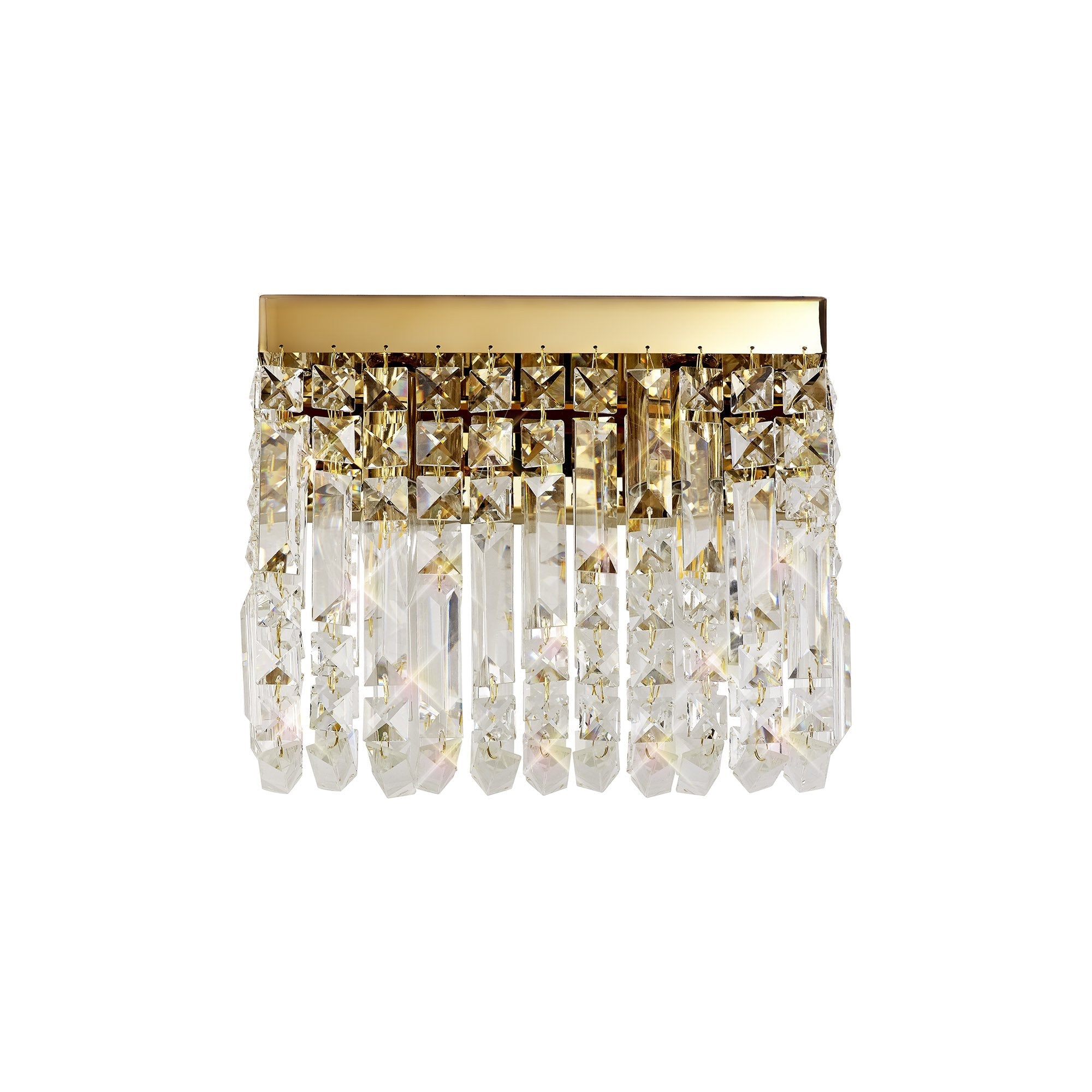 Luminosity Designs - Cruise Crystal 29x13cm Rectangular Small Wall Lamp, 2 Light E14 - Luminosity Designs Ltd
