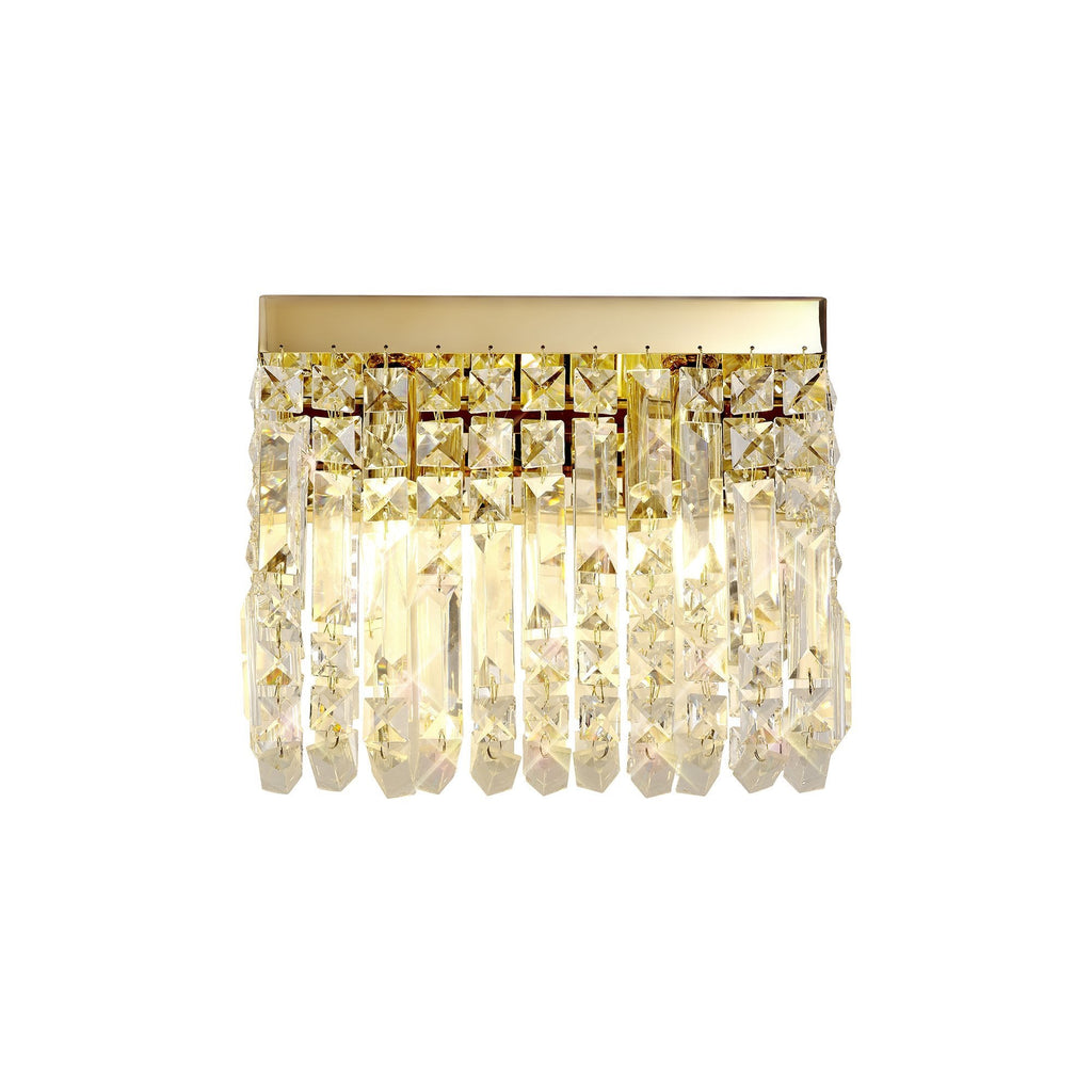 Luminosity Designs - Cruise Crystal 29x13cm Rectangular Small Wall Lamp, 2 Light E14 - Luminosity Designs Ltd