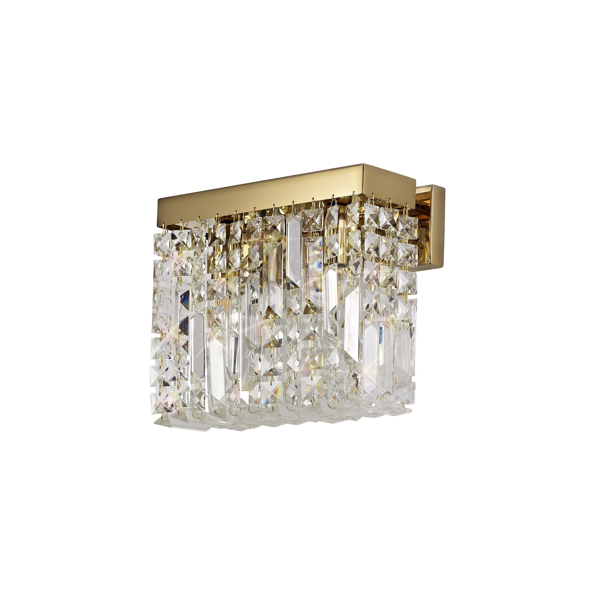 Luminosity Designs - Cruise Crystal 29x13cm Rectangular Small Wall Lamp, 2 Light E14 - Luminosity Designs Ltd
