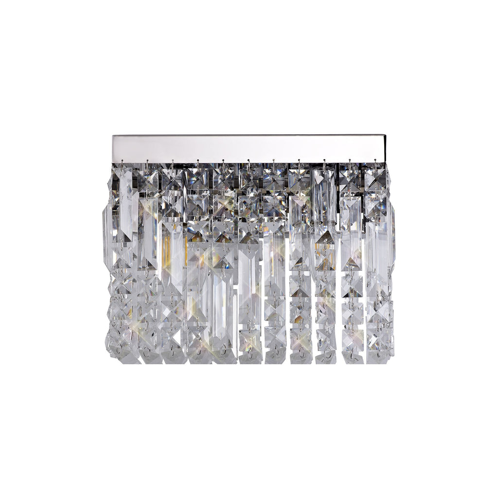Luminosity Designs - Cruise Crystal 29x13cm Rectangular Small Wall Lamp, 2 Light E14 - Luminosity Designs Ltd