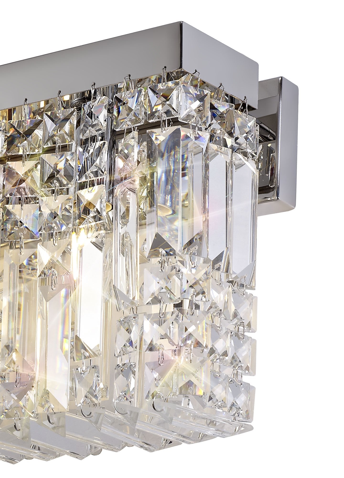Luminosity Designs - Cruise Crystal 50x24cm Rectangular Large Wall Lamp, 3 Light E14 - Luminosity Designs Ltd
