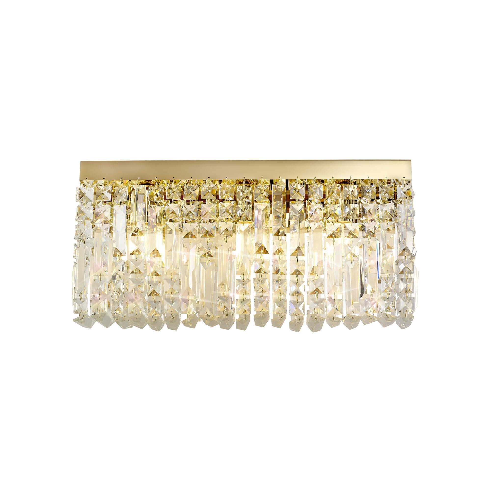 Luminosity Designs - Cruise Crystal 50x24cm Rectangular Large Wall Lamp, 3 Light E14 - Luminosity Designs Ltd