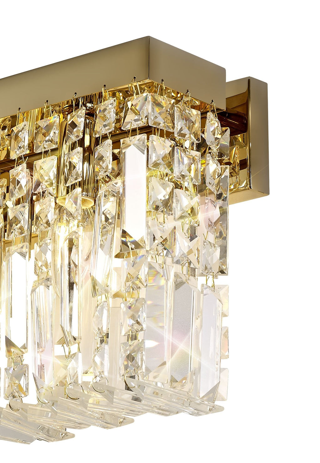 Luminosity Designs - Cruise Crystal 50x24cm Rectangular Large Wall Lamp, 3 Light E14 - Luminosity Designs Ltd