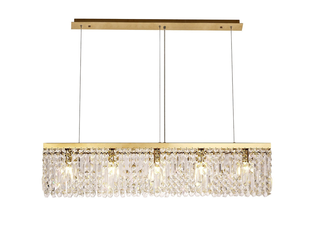 Luminosity Designs - Cruise Rectangular Pure Crystal 102x9cm Linear Pendant Chandelier, 5 Light E14 - Luminosity Designs Ltd
