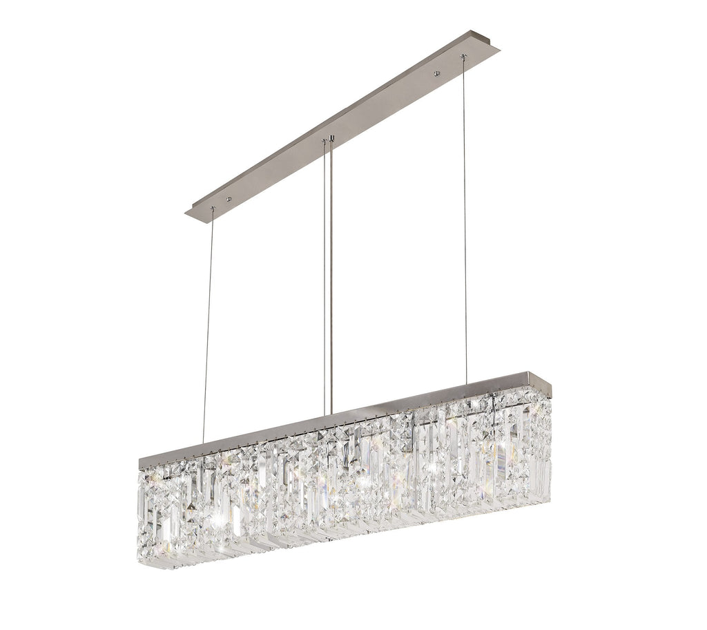 Luminosity Designs - Cruise Rectangular Pure Crystal 102x9cm Linear Pendant Chandelier, 5 Light E14 - Luminosity Designs Ltd