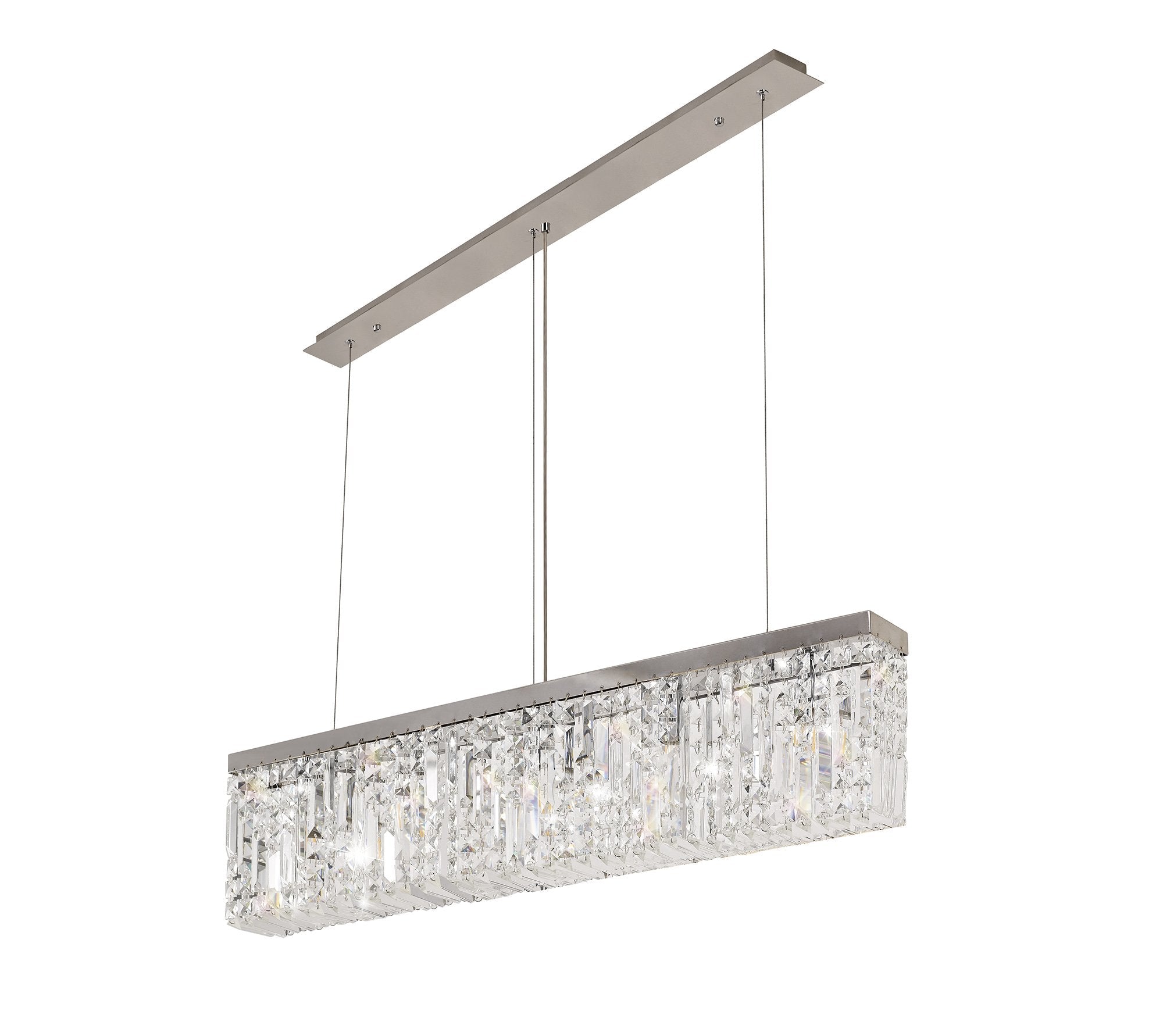 Luminosity Designs - Cruise Rectangular Pure Crystal 102x9cm Linear Pendant Chandelier, 5 Light E14 - Luminosity Designs Ltd