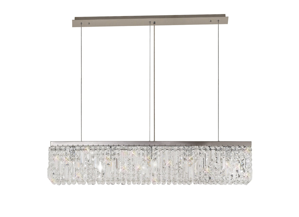 Luminosity Designs - Cruise Rectangular Pure Crystal 102x9cm Linear Pendant Chandelier, 5 Light E14 - Luminosity Designs Ltd