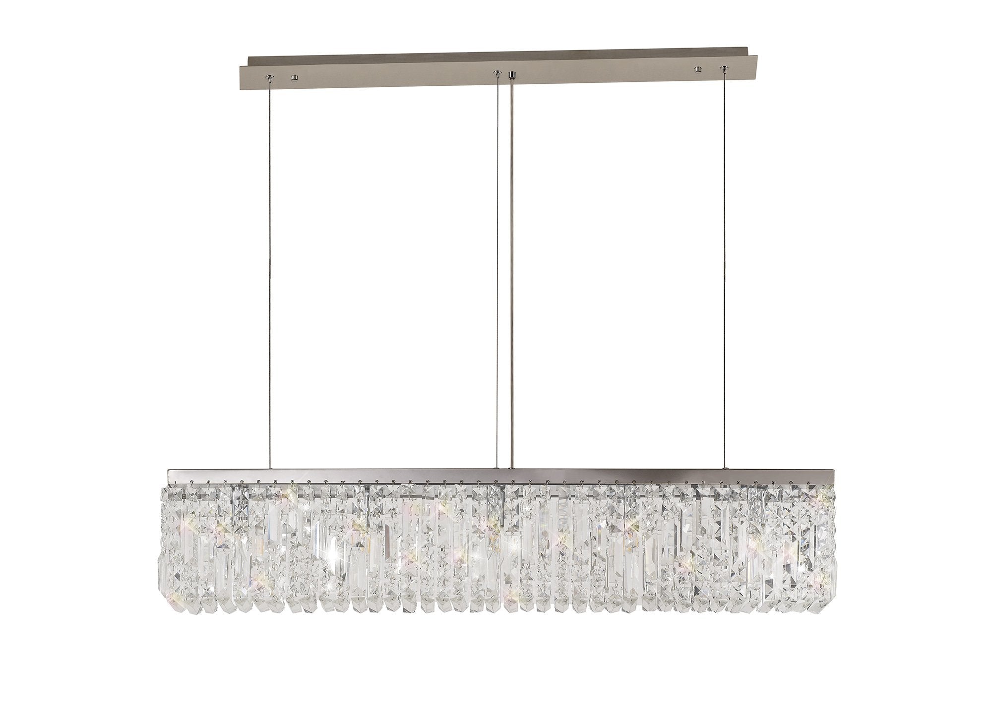Luminosity Designs - Cruise Rectangular Pure Crystal 102x9cm Linear Pendant Chandelier, 5 Light E14 - Luminosity Designs Ltd