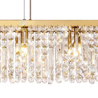 Luminosity Designs - Cruise Rectangular Pure Crystal 138x9cm Linear Pendant Chandelier, 7 Light E14 - Luminosity Designs Ltd