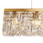 Luminosity Designs - Cruise Rectangular Pure Crystal 138x9cm Linear Pendant Chandelier, 7 Light E14 - Luminosity Designs Ltd