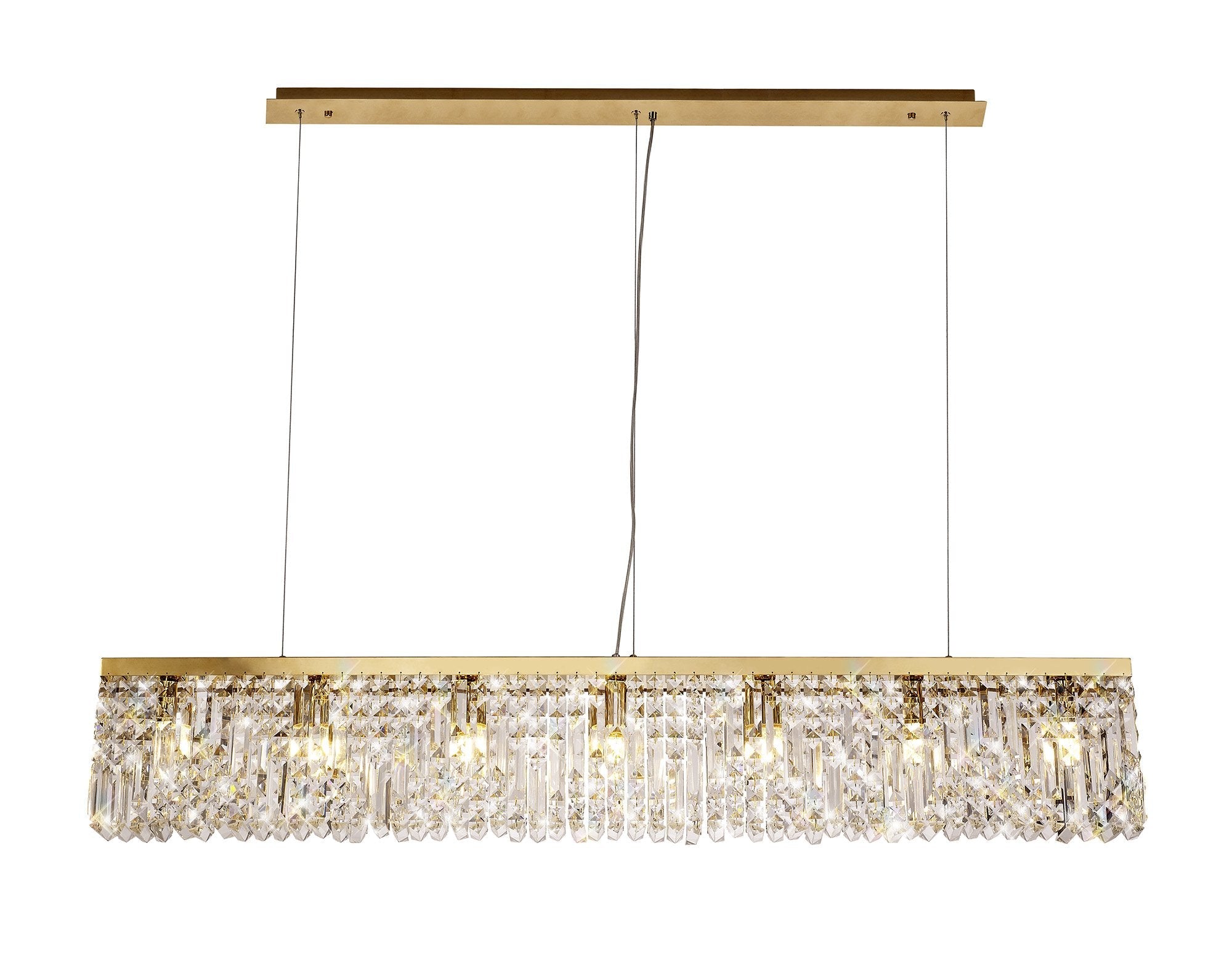 Luminosity Designs - Cruise Rectangular Pure Crystal 138x9cm Linear Pendant Chandelier, 7 Light E14 - Luminosity Designs Ltd