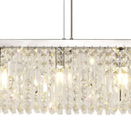 Luminosity Designs - Cruise Rectangular Pure Crystal 138x9cm Linear Pendant Chandelier, 7 Light E14 - Luminosity Designs Ltd