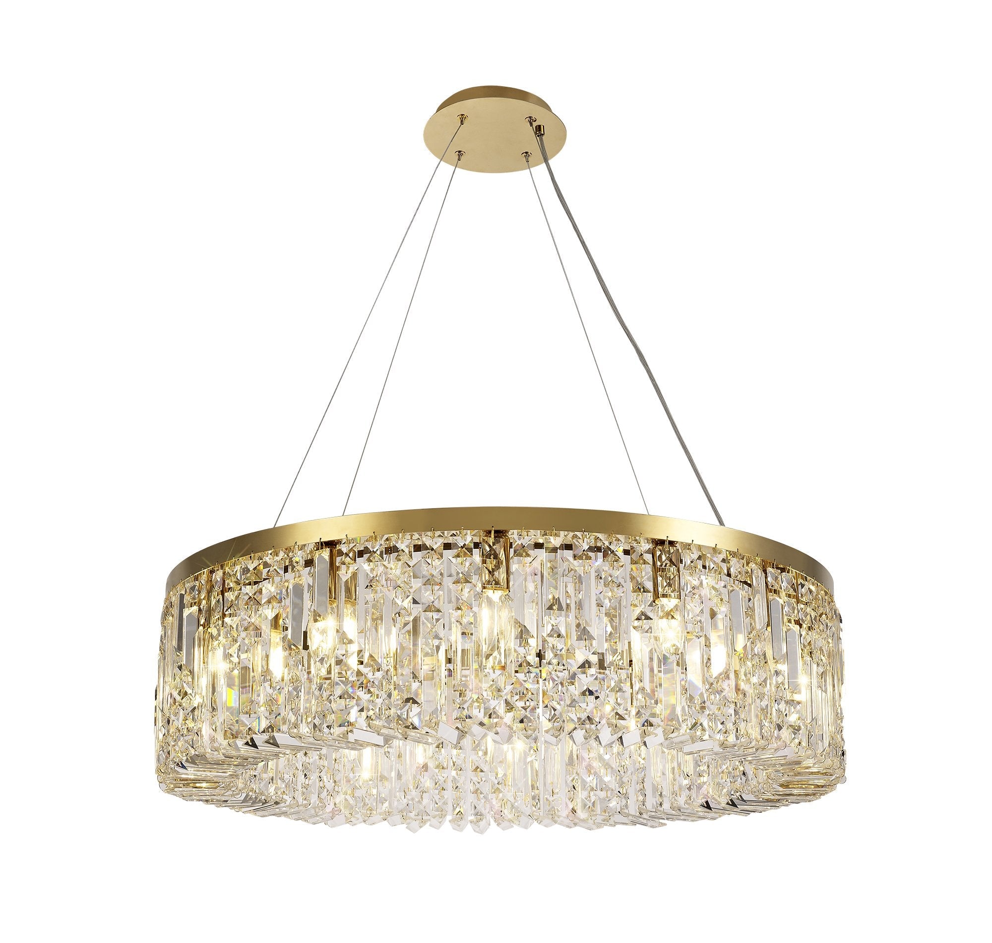 Luminosity Designs - Cruise Round 80cm Round Pendant Chandelier, 12 Light E14 - Luminosity Designs Ltd