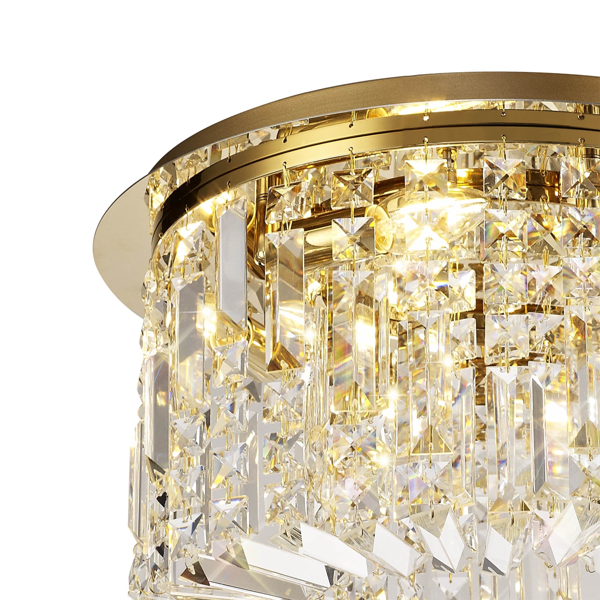 Luminosity Designs - Cruise Round Crystal 45cm Round Flush Chandelier, 5 Light E14 - Luminosity Designs Ltd