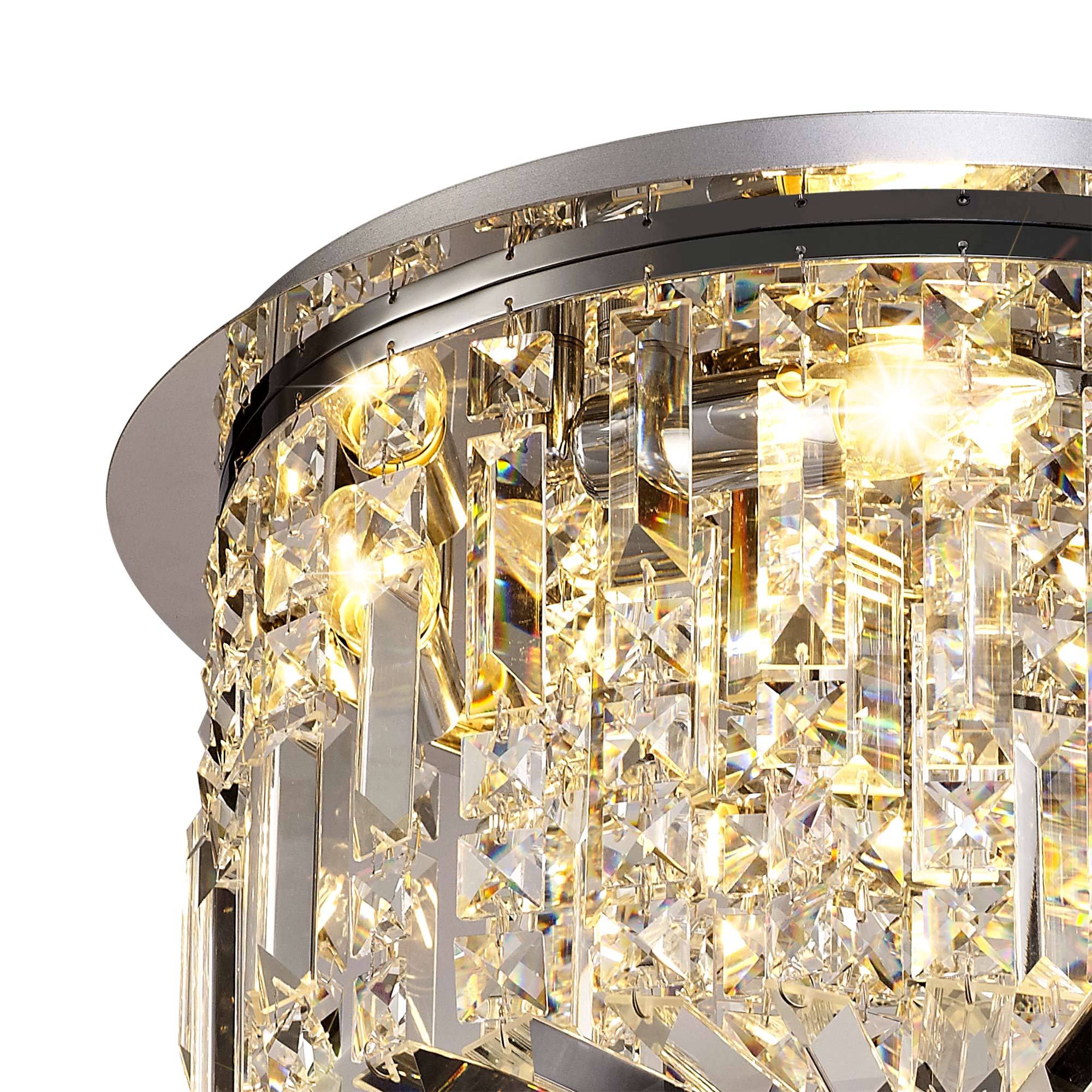 Luminosity Designs - Cruise Round Crystal 45cm Round Flush Chandelier, 5 Light E14 - Luminosity Designs Ltd