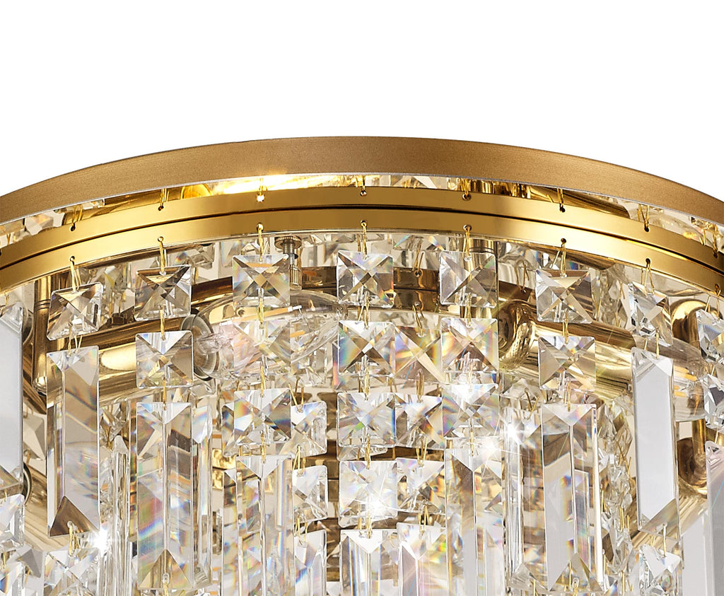 Luminosity Designs - Cruise Round Crystal 45cm Round Flush Chandelier, 5 Light E14 - Luminosity Designs Ltd