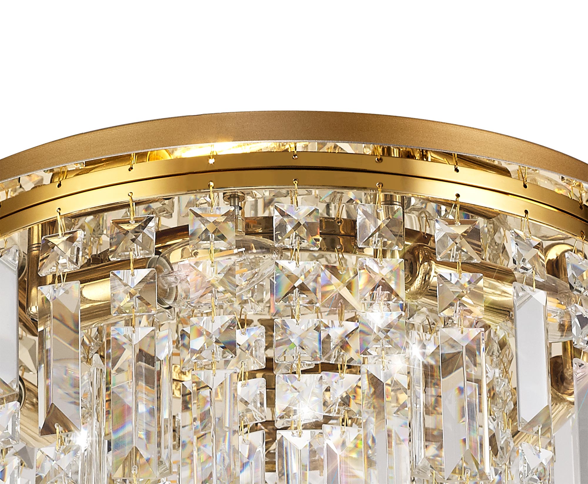 Luminosity Designs - Cruise Round Crystal 45cm Round Flush Chandelier, 5 Light E14 - Luminosity Designs Ltd