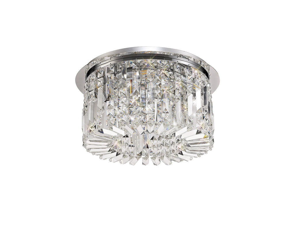 Luminosity Designs - Cruise Round Crystal 45cm Round Flush Chandelier, 5 Light E14 - Luminosity Designs Ltd