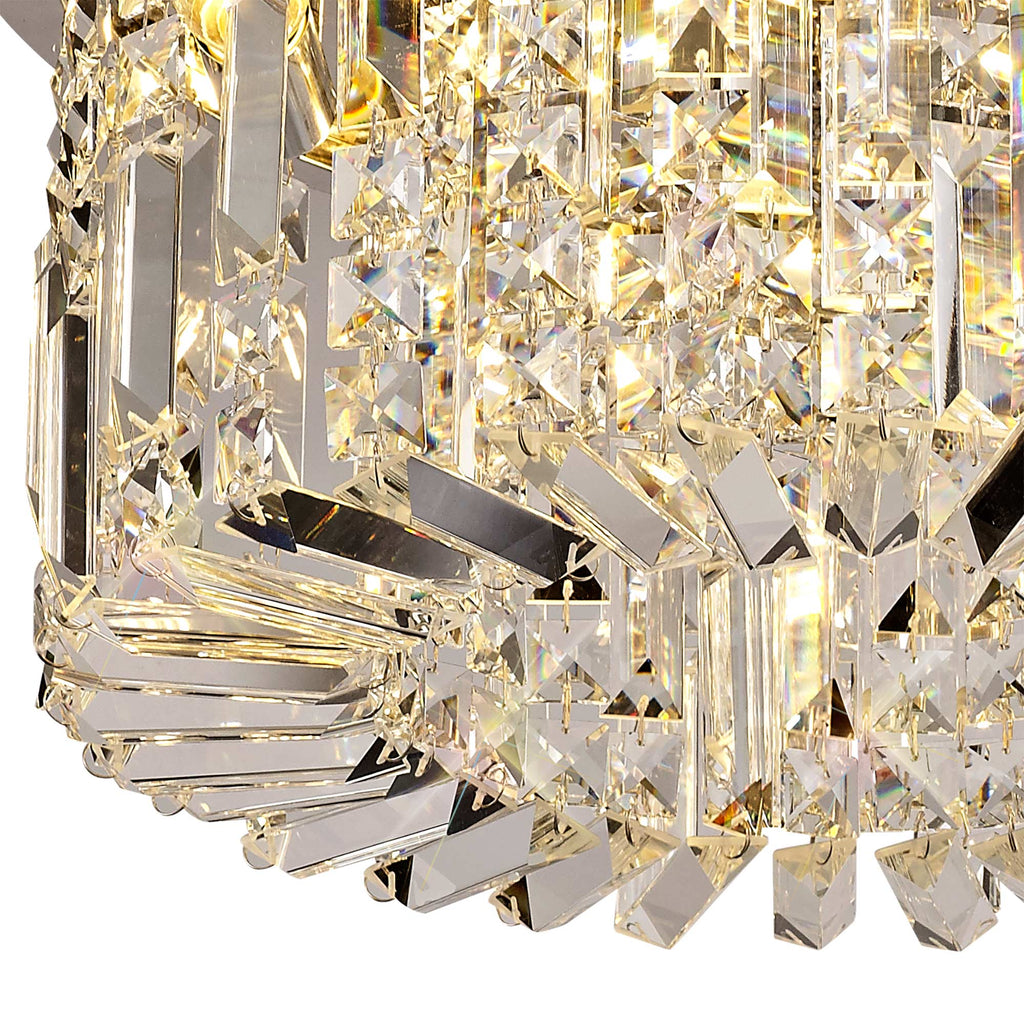 Luminosity Designs - Cruise Round Crystal 45cm Round Flush Chandelier, 5 Light E14 - Luminosity Designs Ltd
