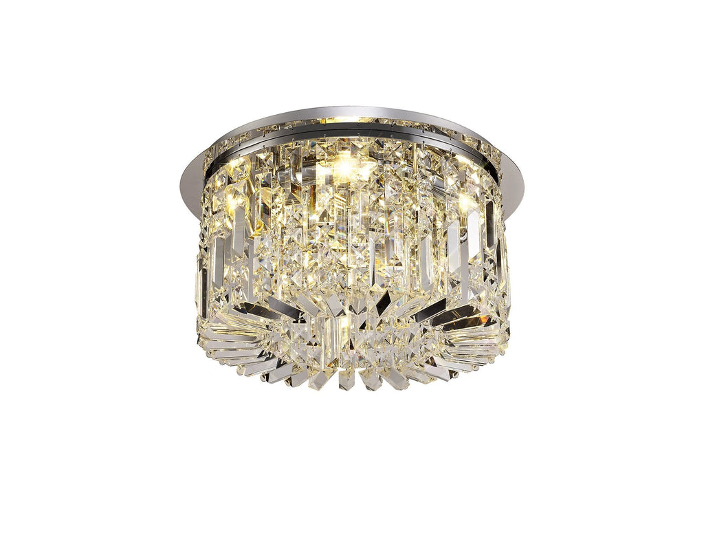 Luminosity Designs - Cruise Round Crystal 45cm Round Flush Chandelier, 5 Light E14 - Luminosity Designs Ltd