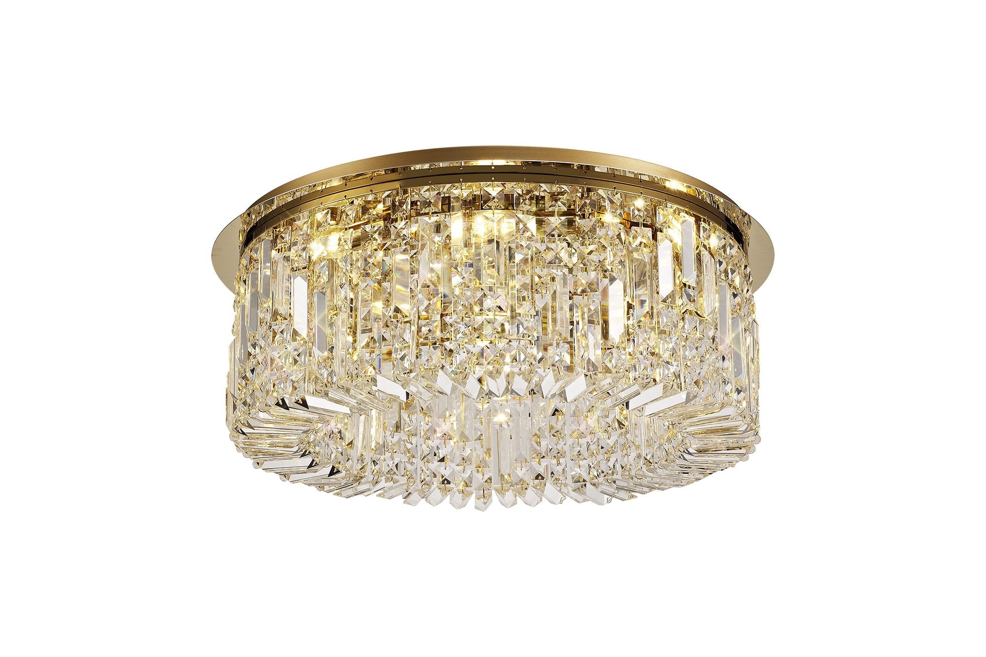 Luminosity Designs - Cruise Round Crystal 65cm Round Flush Chandelier, 8 Light E14 - Luminosity Designs Ltd