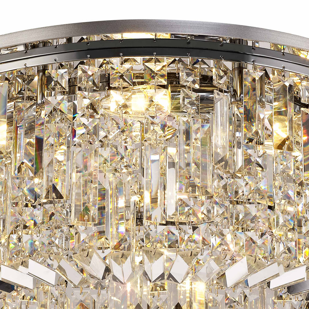 Luminosity Designs - Cruise Round Crystal 65cm Round Flush Chandelier, 8 Light E14 - Luminosity Designs Ltd