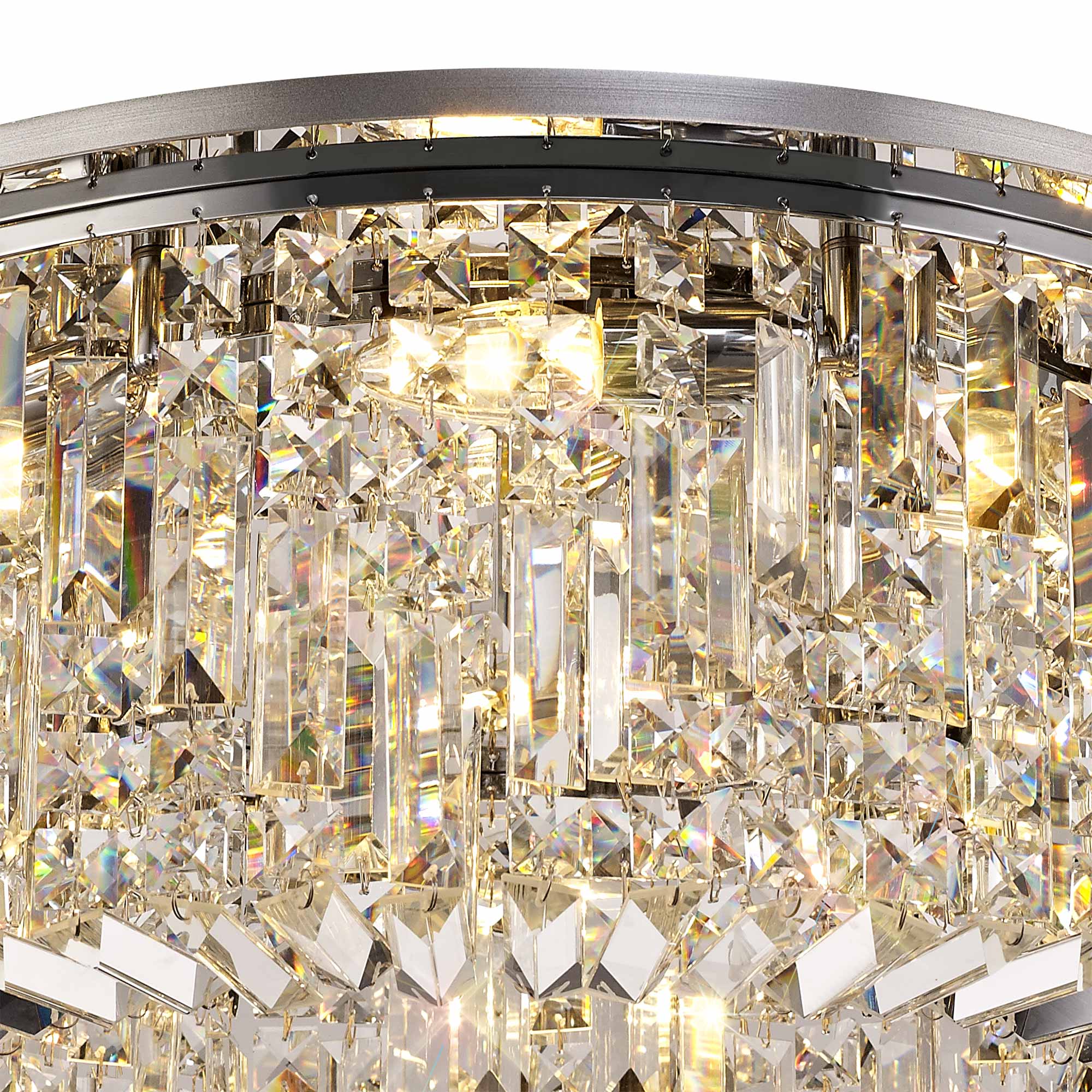Luminosity Designs - Cruise Round Crystal 65cm Round Flush Chandelier, 8 Light E14 - Luminosity Designs Ltd