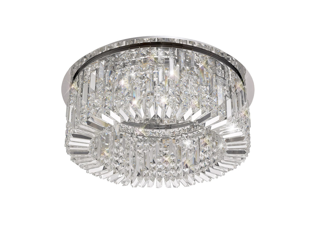 Luminosity Designs - Cruise Round Crystal 65cm Round Flush Chandelier, 8 Light E14 - Luminosity Designs Ltd