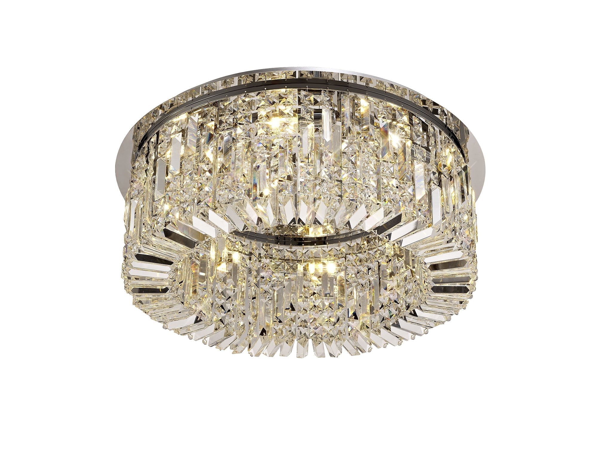 Luminosity Designs - Cruise Round Crystal 65cm Round Flush Chandelier, 8 Light E14 - Luminosity Designs Ltd