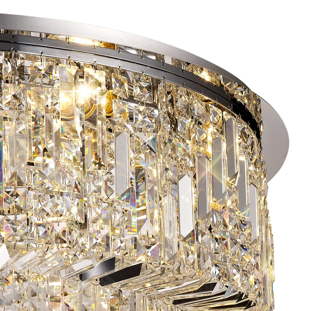 Luminosity Designs - Cruise Round Crystal 65cm Round Flush Chandelier, 8 Light E14 - Luminosity Designs Ltd