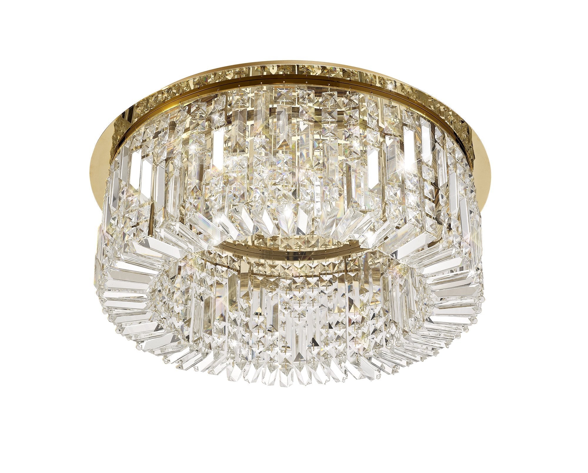 Luminosity Designs - Cruise Round Crystal 65cm Round Flush Chandelier, 8 Light E14 - Luminosity Designs Ltd