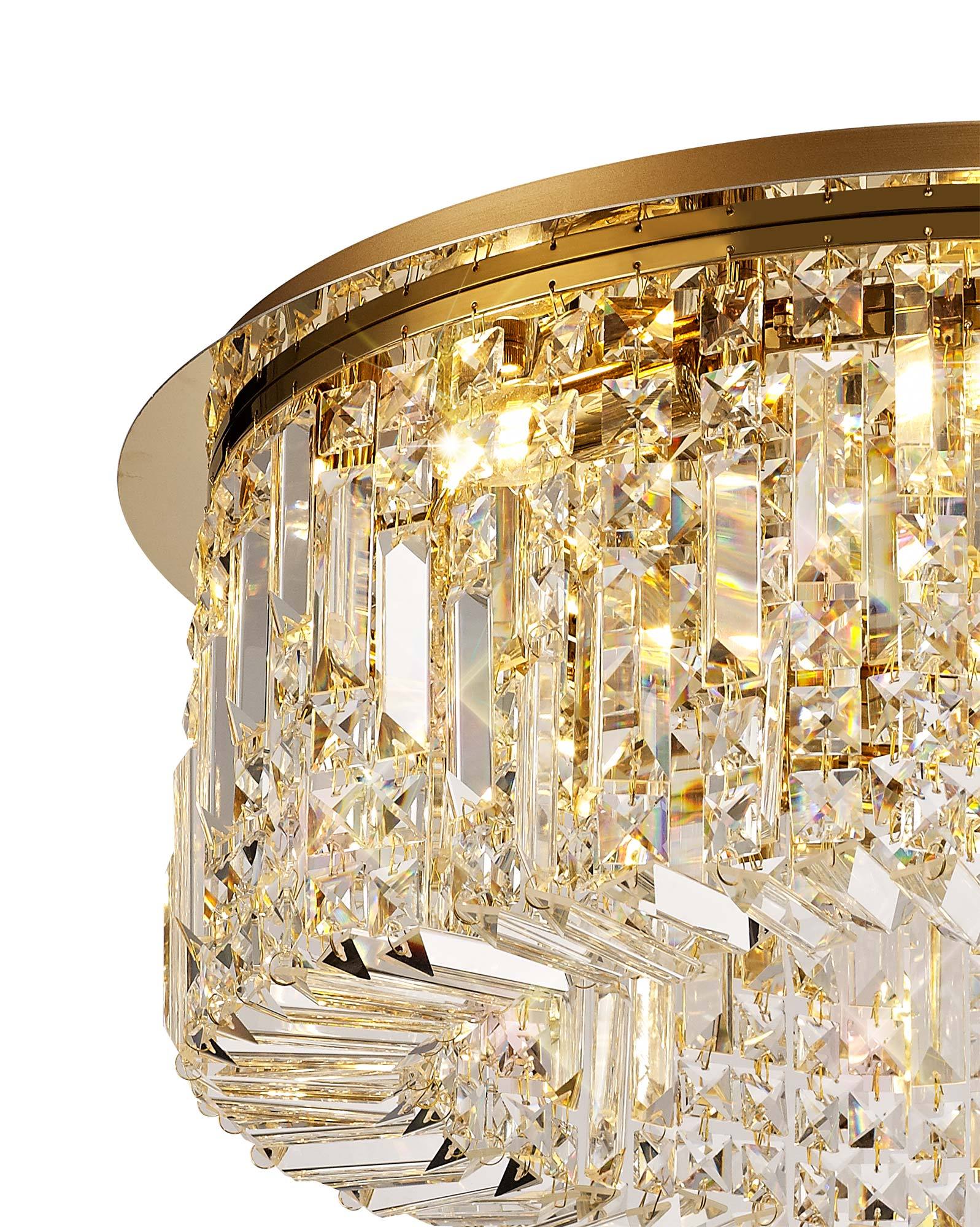 Luminosity Designs - Cruise Round Crystal 65cm Round Flush Chandelier, 8 Light E14 - Luminosity Designs Ltd