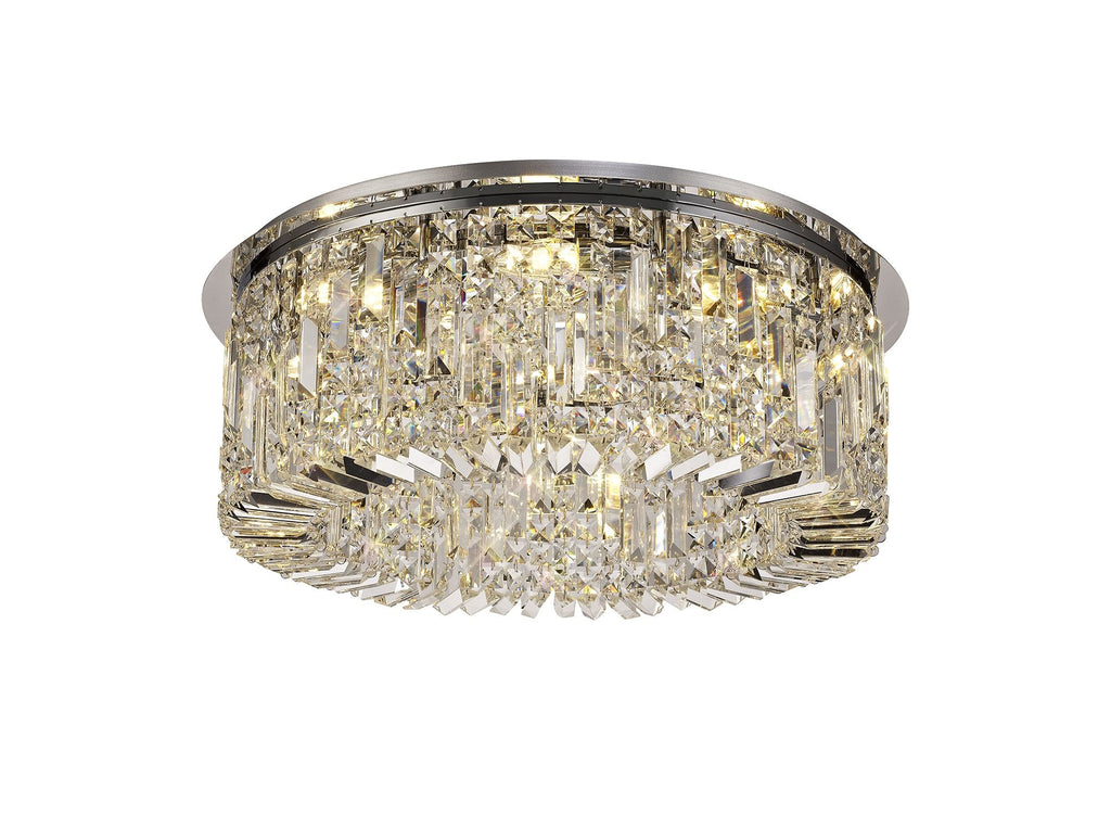 Luminosity Designs - Cruise Round Crystal 65cm Round Flush Chandelier, 8 Light E14 - Luminosity Designs Ltd