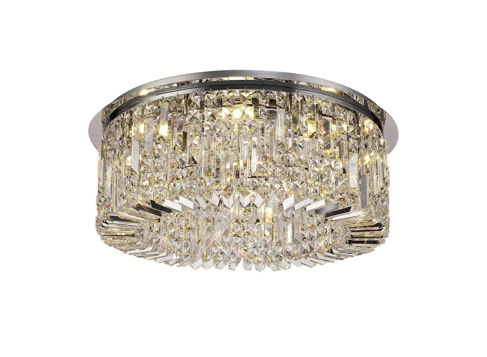 Luminosity Designs - Cruise Round Crystal 65cm Round Flush Chandelier, 8 Light E14 - Luminosity Designs Ltd