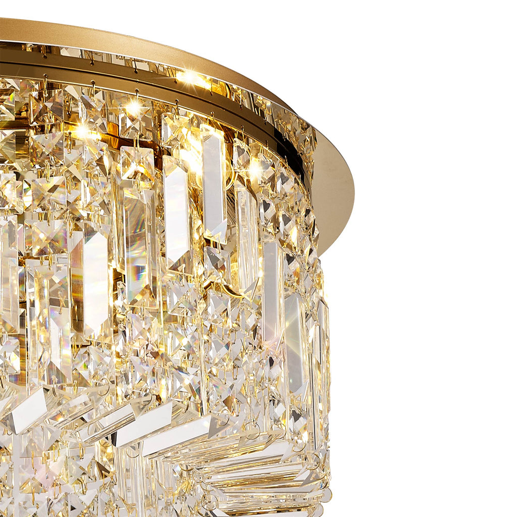 Luminosity Designs - Cruise Round Crystal 65cm Round Flush Chandelier, 8 Light E14 - Luminosity Designs Ltd