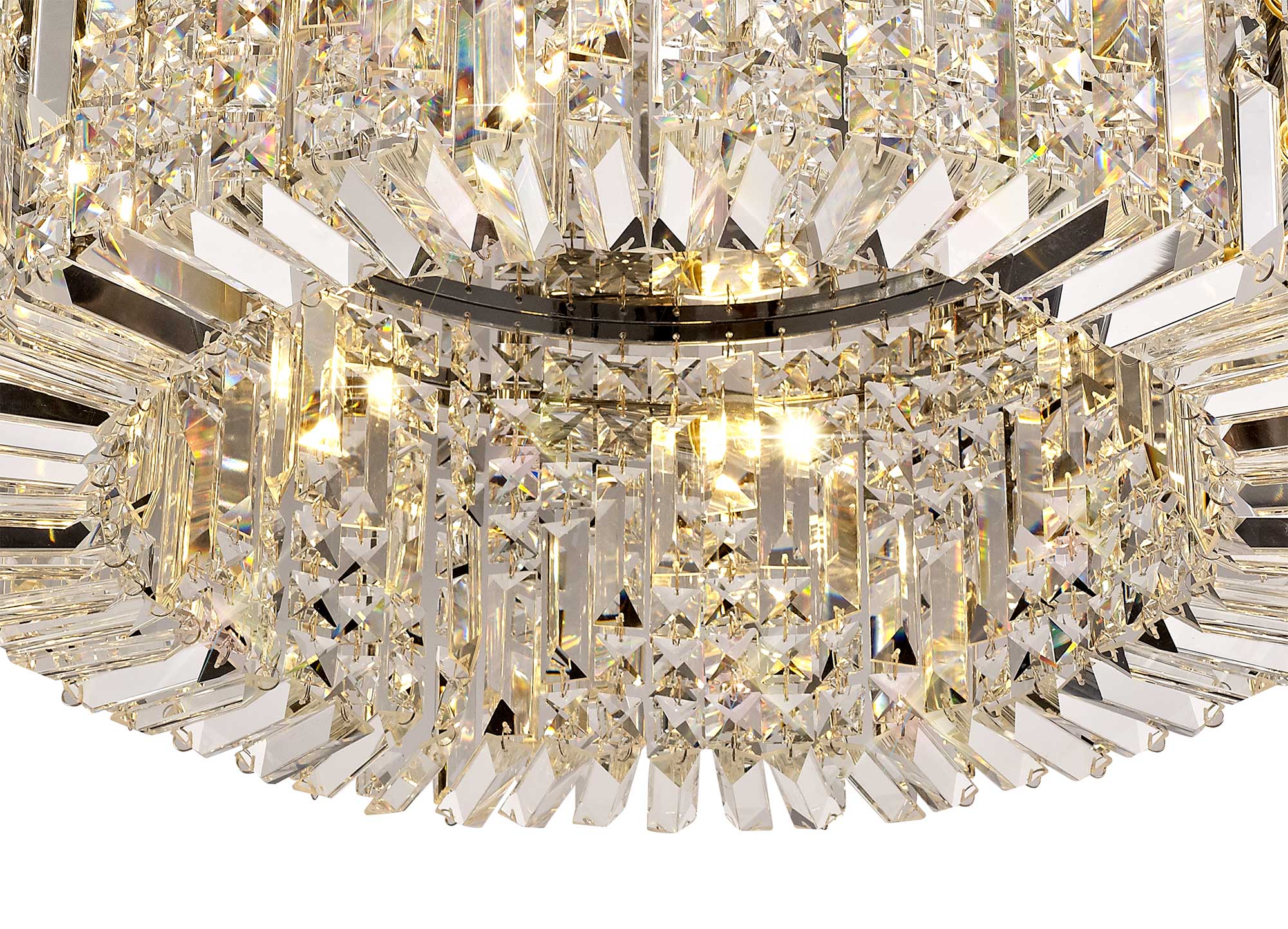 Luminosity Designs - Cruise Round Crystal 65cm Round Flush Chandelier, 8 Light E14 - Luminosity Designs Ltd