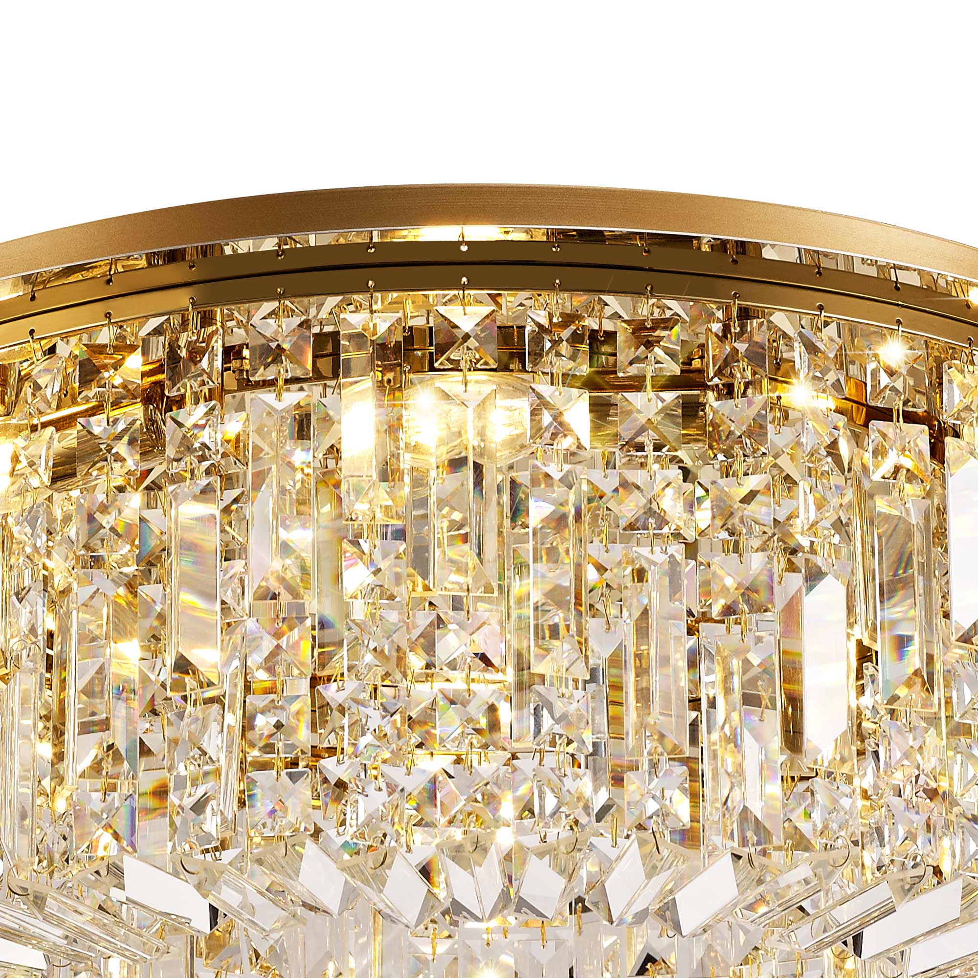Luminosity Designs - Cruise Round Crystal 65cm Round Flush Chandelier, 8 Light E14 - Luminosity Designs Ltd