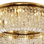 Luminosity Designs - Cruise Round Flush Crystal 85cm Round Flush Chandelier, 12 Light E14 - Luminosity Designs Ltd