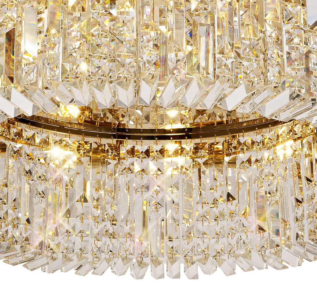 Luminosity Designs - Cruise Round Flush Crystal 85cm Round Flush Chandelier, 12 Light E14 - Luminosity Designs Ltd