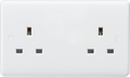 Knightsbridge - Curved Edge 13A 2 Gang Double Pole UNSwitched Socket - Luminosity Designs Ltd
