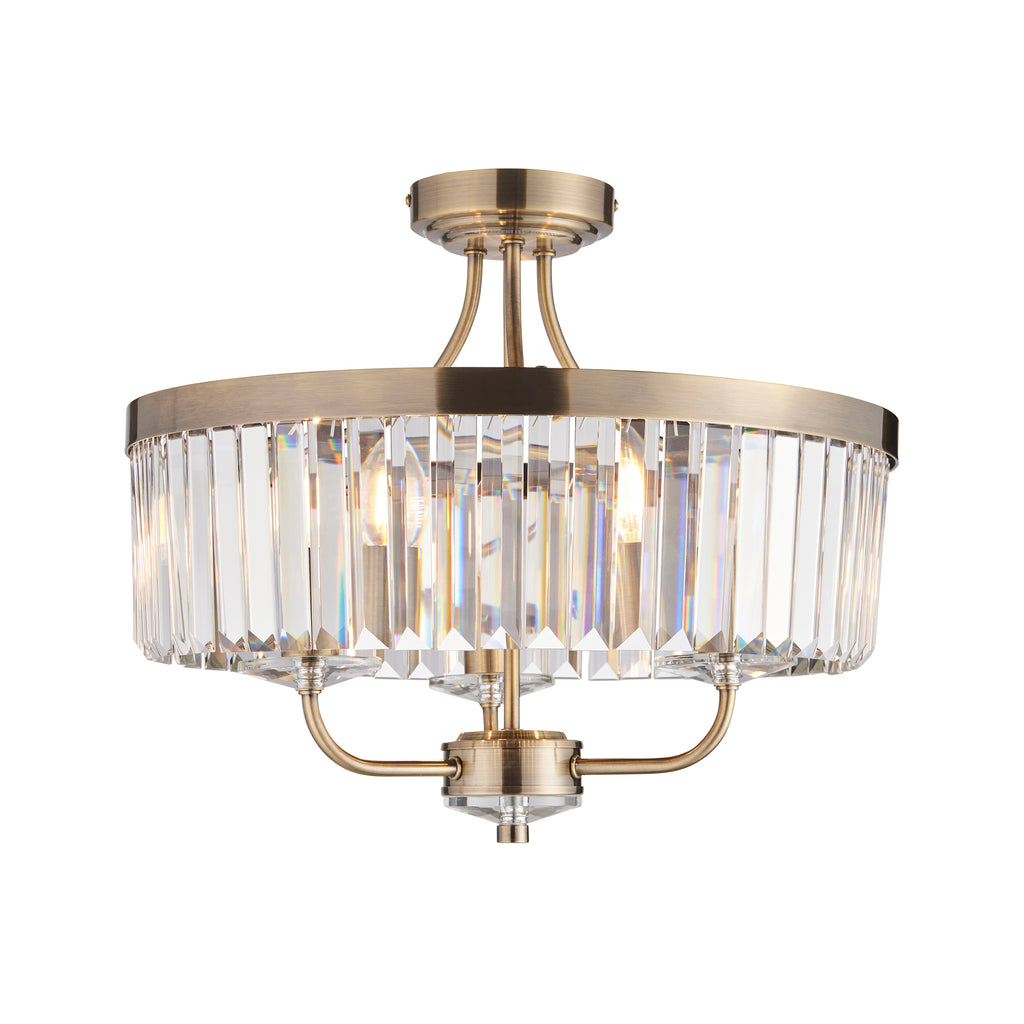 Paris 3 Light Semi Flush Fitting