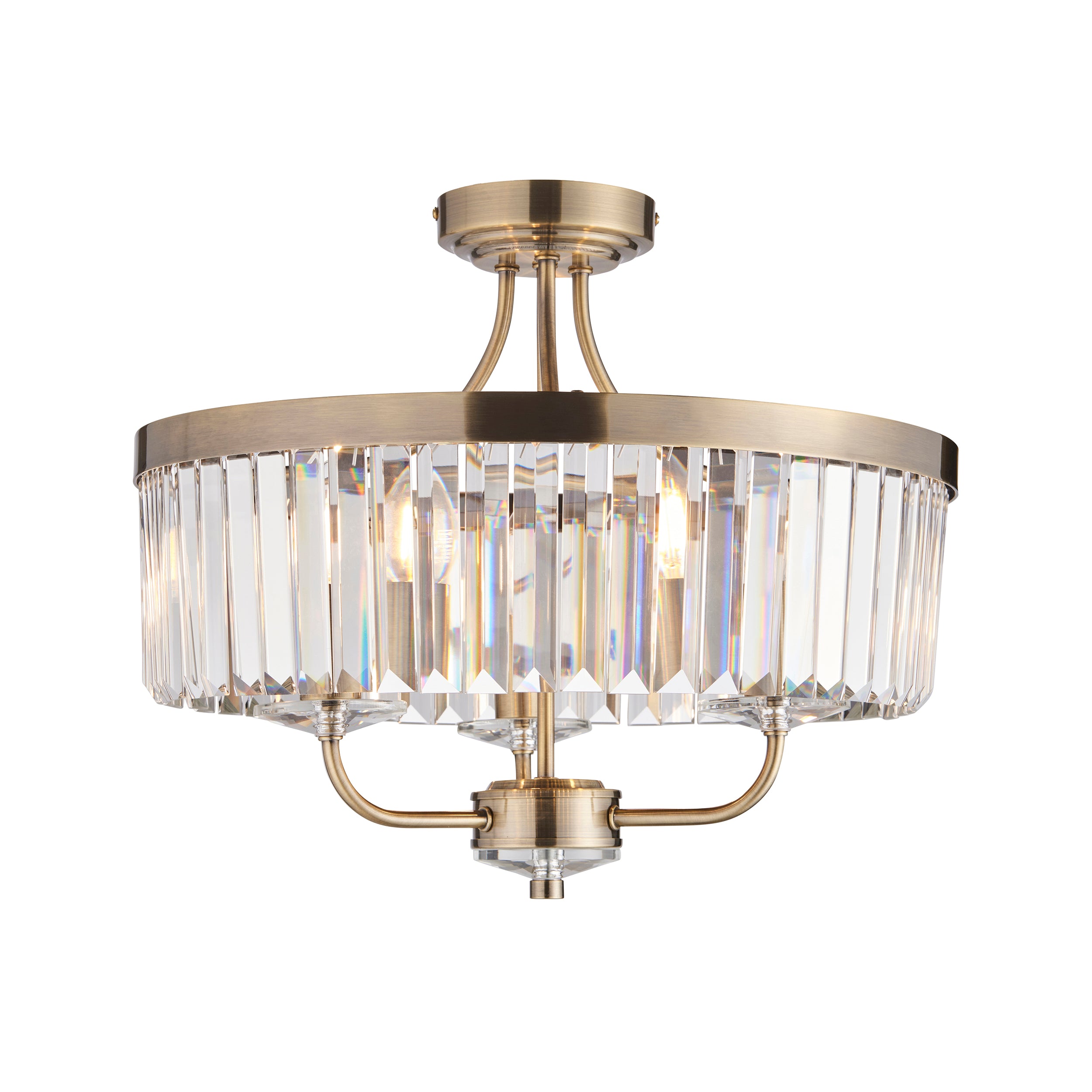 Paris 3 Light Semi Flush Fitting