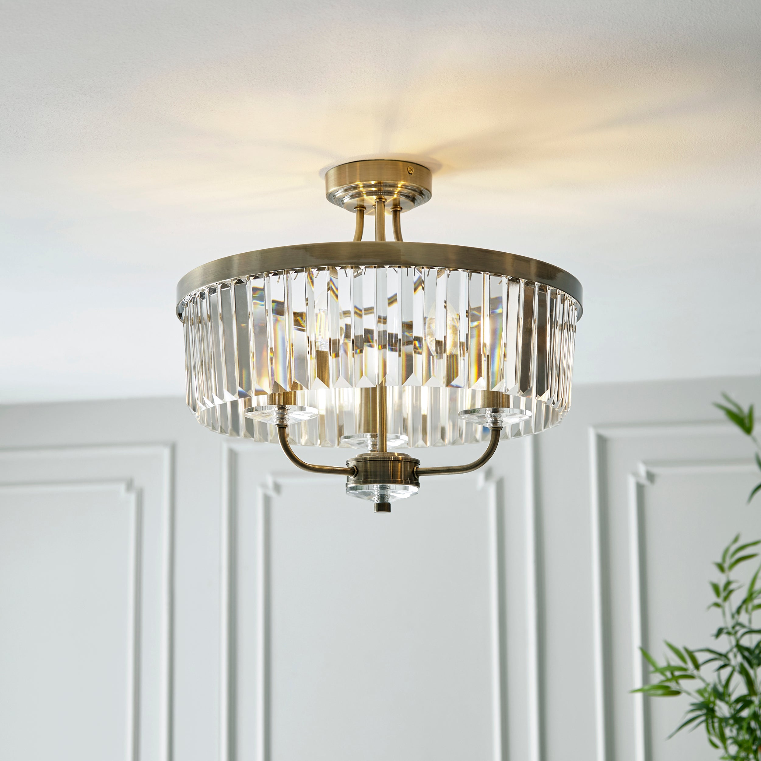 Paris 3 Light Semi Flush Fitting