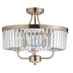 Paris 3 Light Semi Flush Fitting