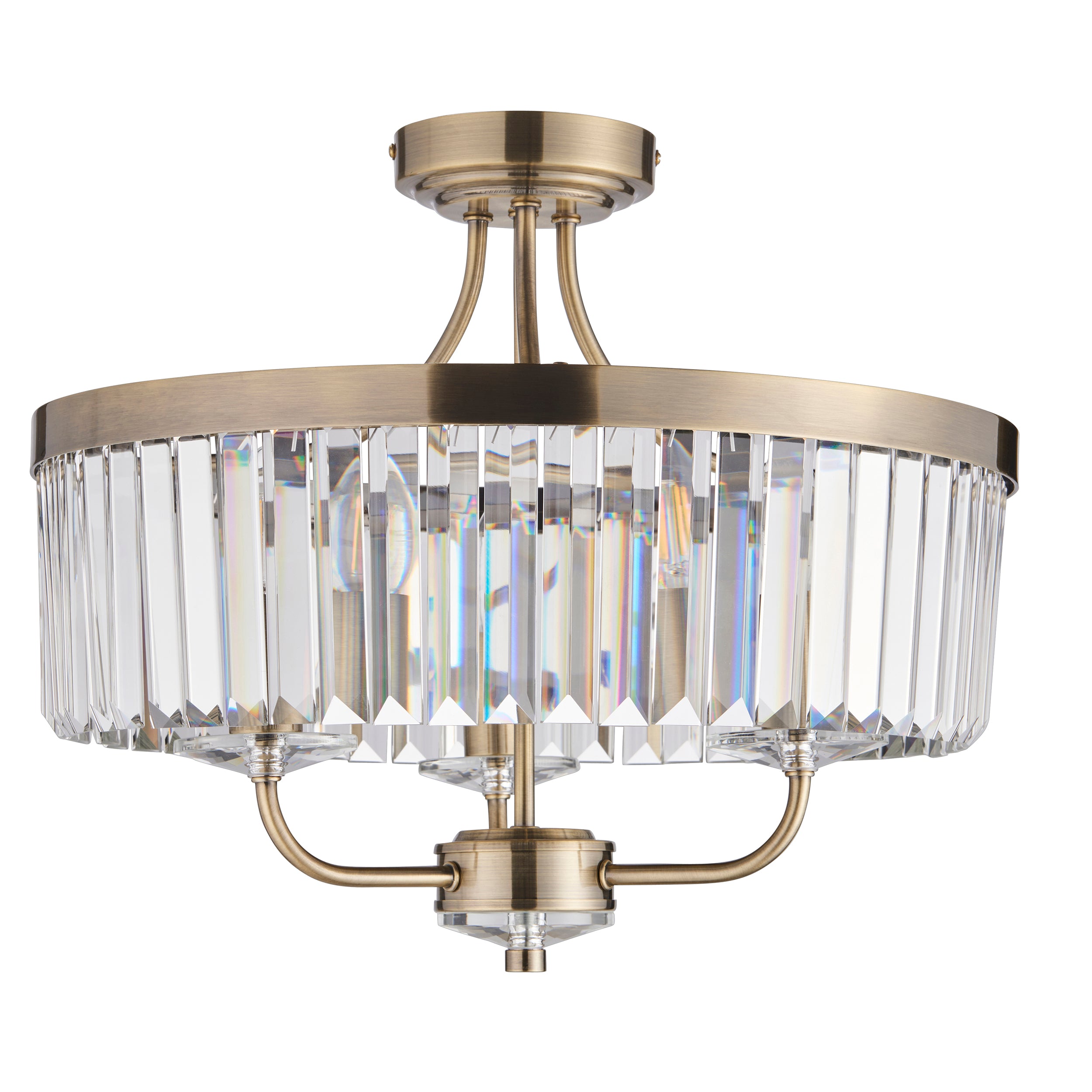 Paris 3 Light Semi Flush Fitting