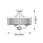 Paris 3 Light Semi Flush Fitting