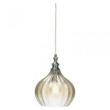 Oaks Lighting - Darby Single Pendant With Faceted Glass and Chrome Tint (1241 CH Oaks) - Luminosity Designs Ltd